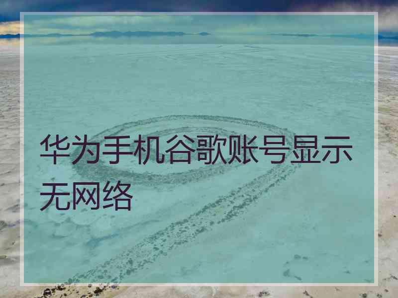 华为手机谷歌账号显示无网络 华为手机谷歌账号显示无网络