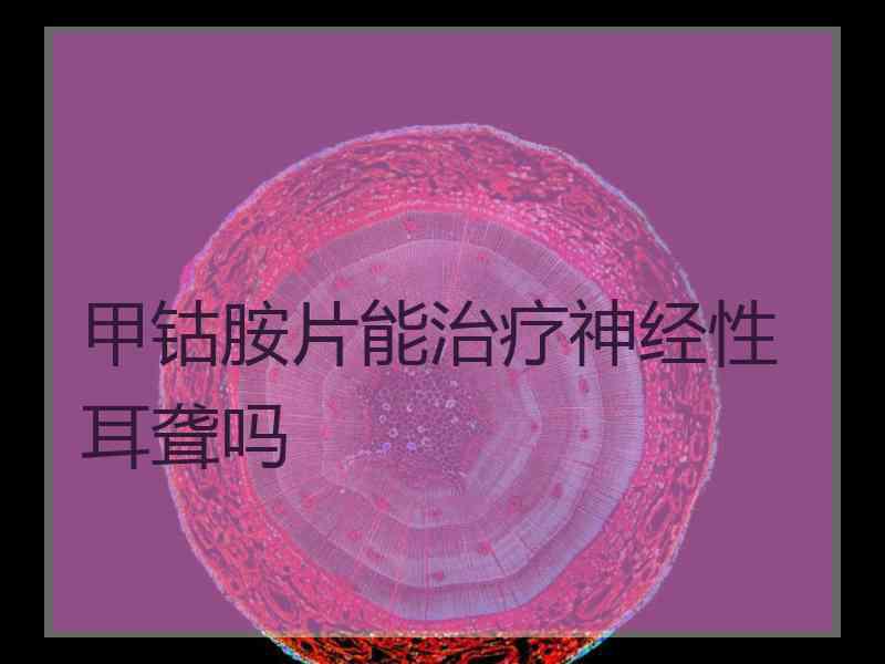 甲钴胺片能治疗神经性耳聋吗 甲钴胺片能治疗神经性耳聋吗