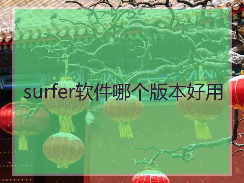 surfer软件哪个版本好用 surfer软件哪个版本好用