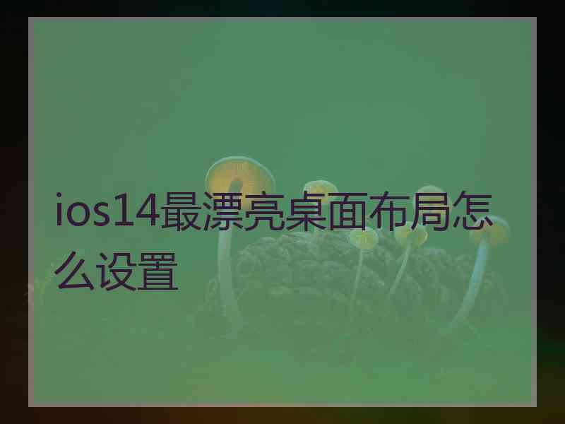 ios14最漂亮桌面布局怎么设置 ios14最漂亮桌面布局怎么设置