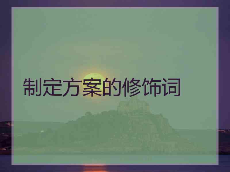制定方案的修饰词 制定方案的修饰词