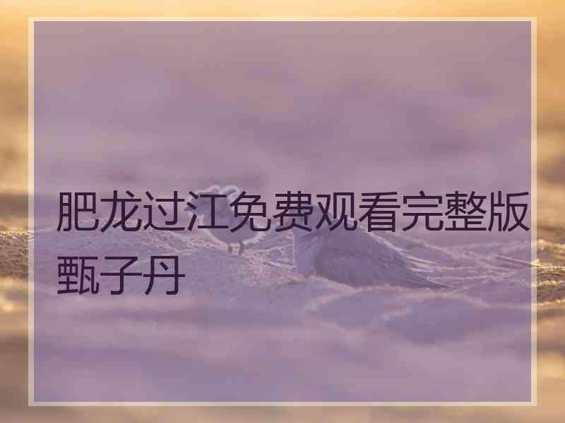 肥龙过江免费观看完整版甄子丹 肥龙过江免费观看完整版甄子丹