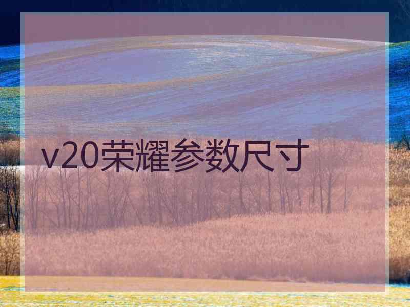 v20荣耀参数尺寸 v20荣耀参数尺寸