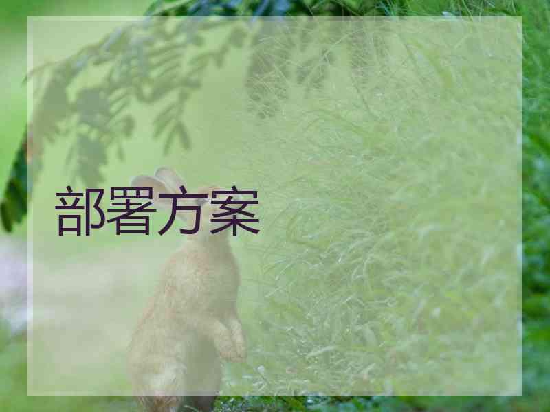 部署方案 部署方案