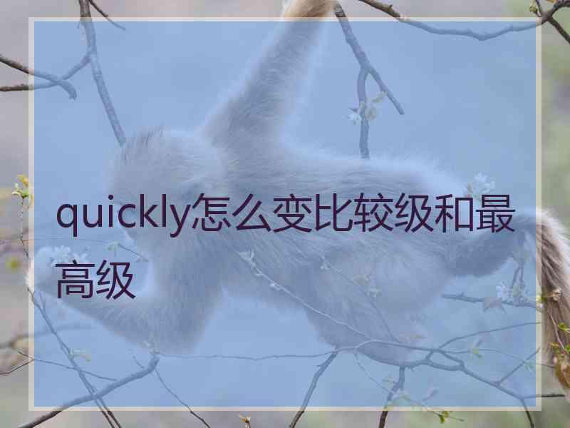 quickly怎么变比较级和最高级 quickly怎么变比较级和最高级