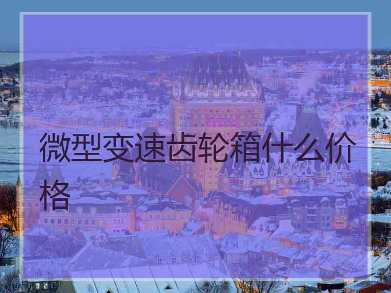 微型变速齿轮箱什么价格 微型变速齿轮箱什么价格