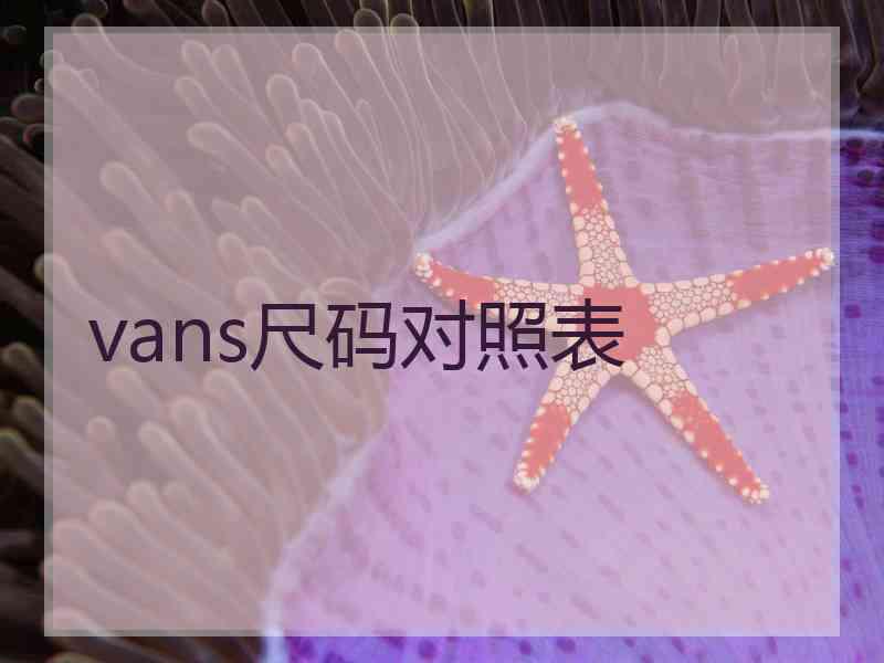vans尺码对照表 vans尺码对照表