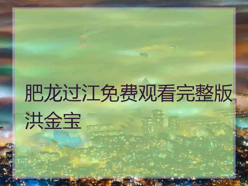 肥龙过江免费观看完整版洪金宝 肥龙过江免费观看完整版洪金宝