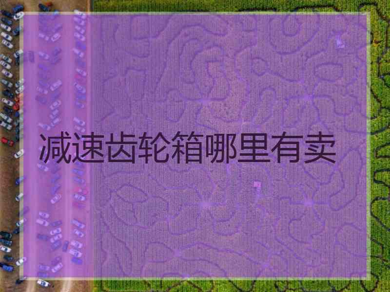 减速齿轮箱哪里有卖 减速齿轮箱哪里有卖