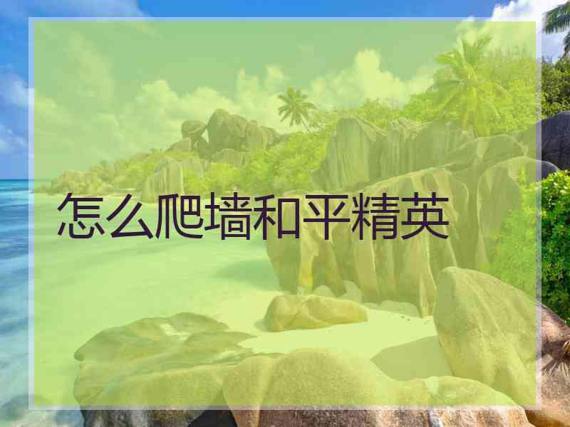怎么爬墙和平精英