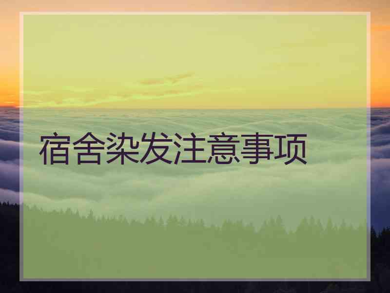 宿舍染发注意事项
