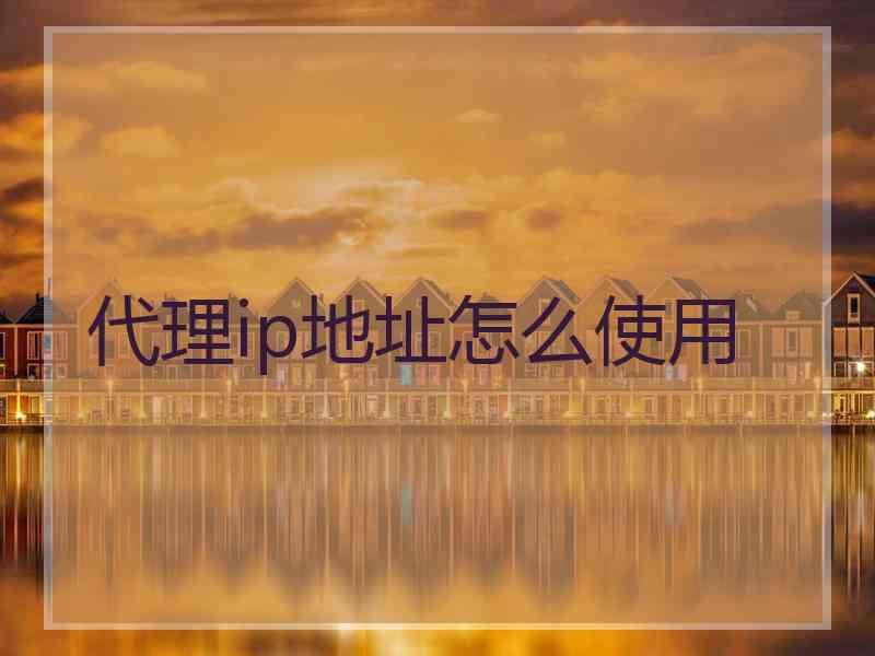 代理ip地址怎么使用
