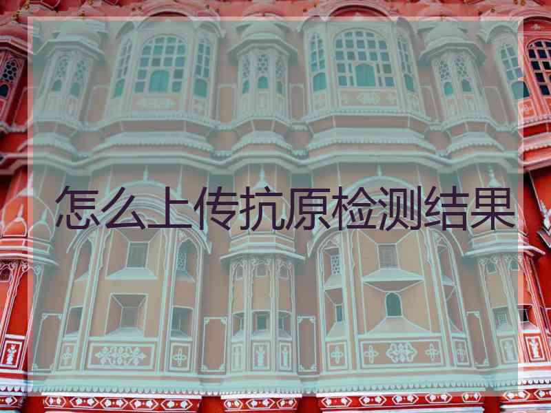 怎么上传抗原检测结果