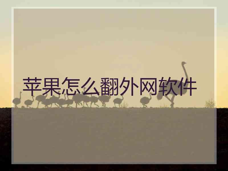 苹果怎么翻外网软件