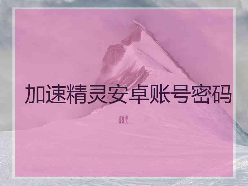 加速精灵安卓账号密码