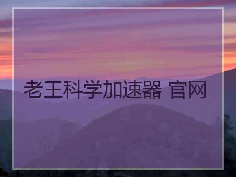 老王科学加速器 官网