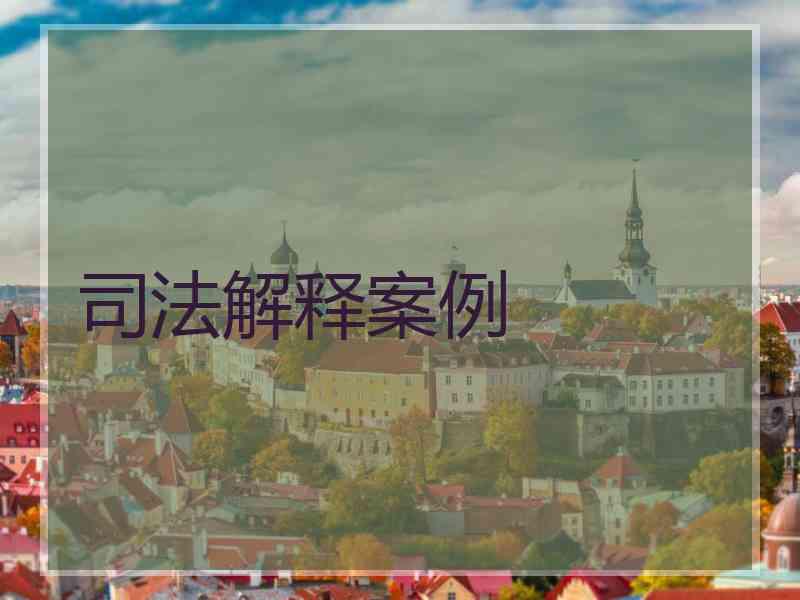 司法解释案例