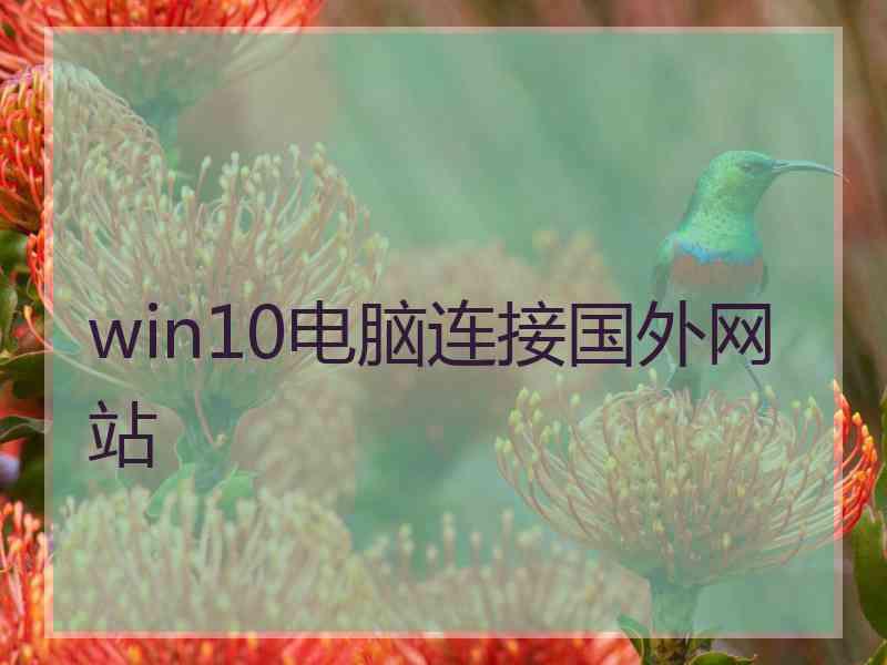 win10电脑连接国外网站