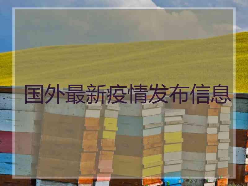 国外最新疫情发布信息