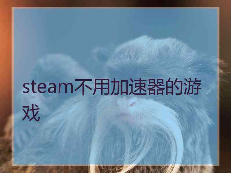 steam不用加速器的游戏
