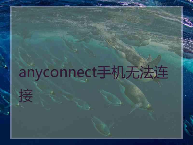 anyconnect手机无法连接
