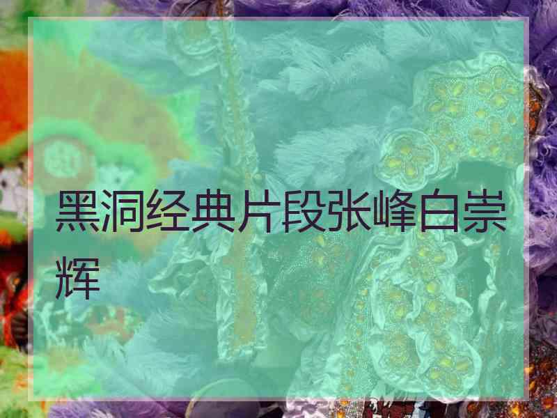 黑洞经典片段张峰白崇辉