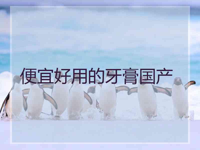 便宜好用的牙膏国产