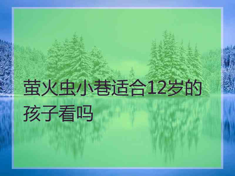 萤火虫小巷适合12岁的孩子看吗