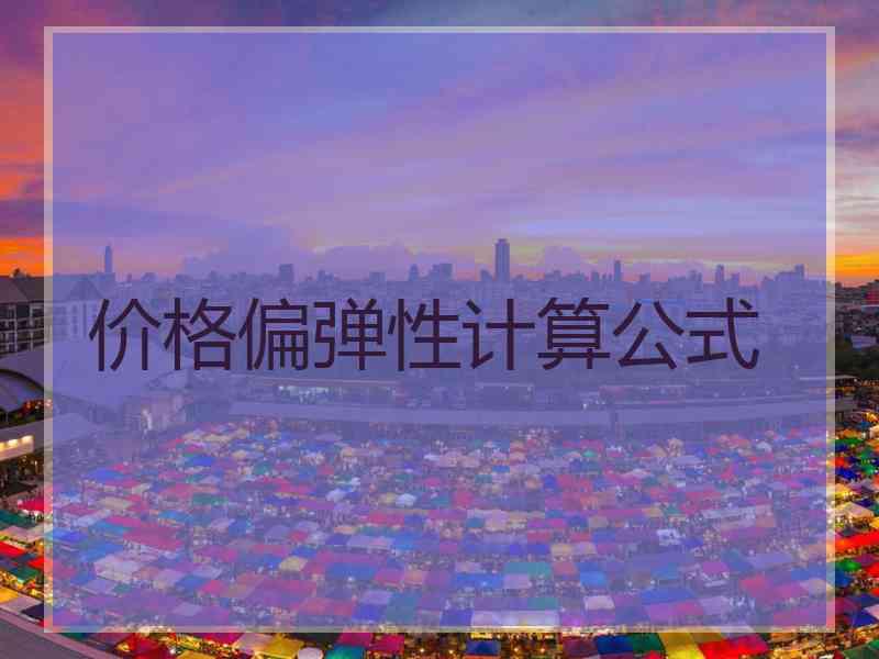 价格偏弹性计算公式