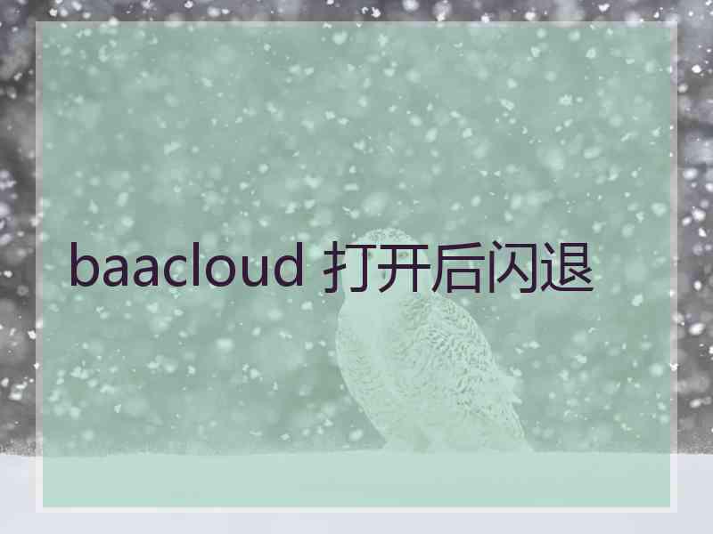 baacloud 打开后闪退