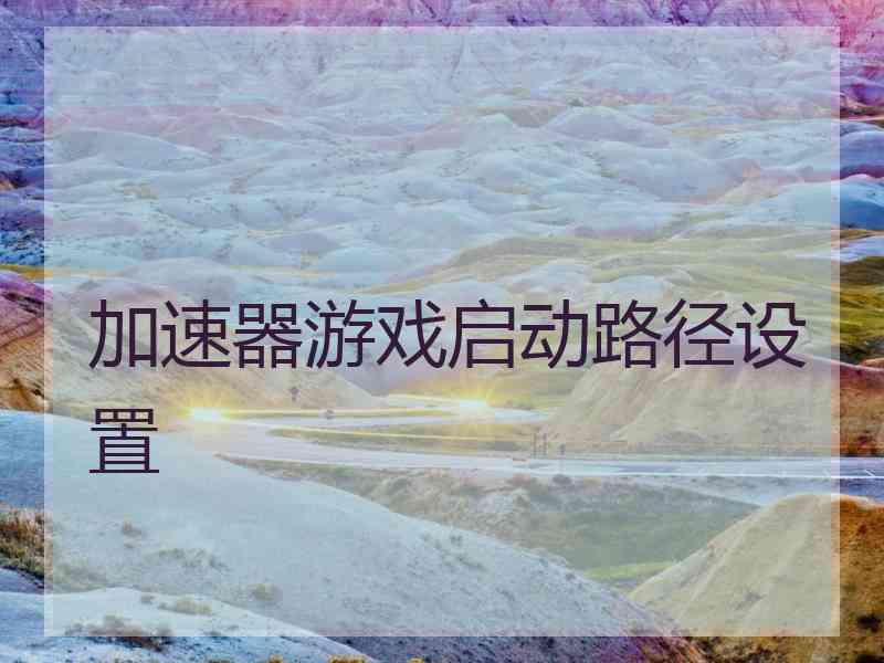 加速器游戏启动路径设置