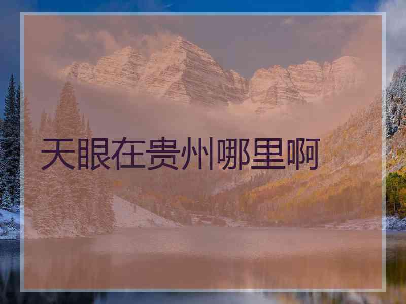 天眼在贵州哪里啊