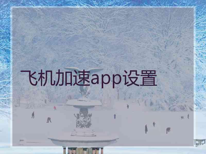 飞机加速app设置