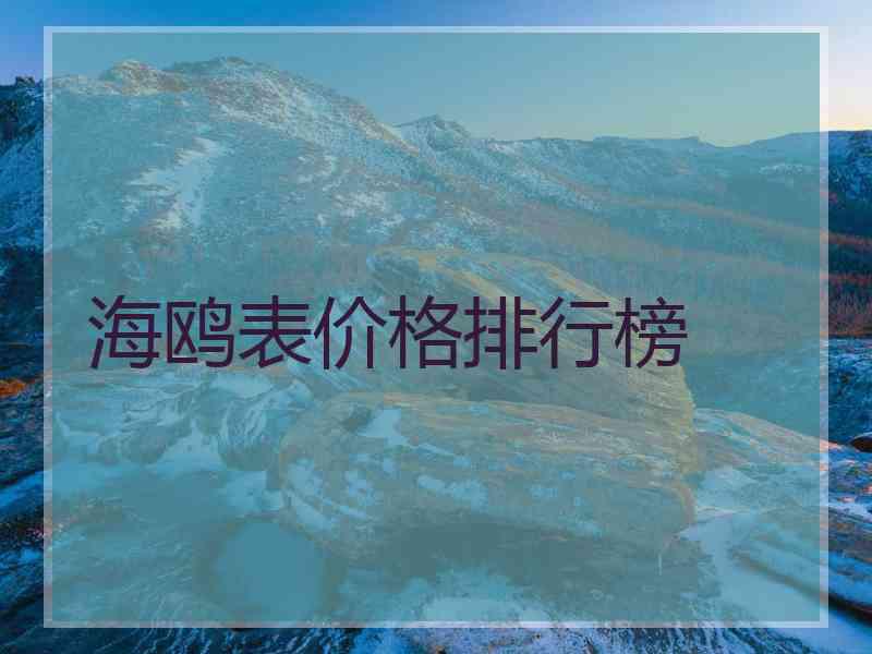 海鸥表价格排行榜