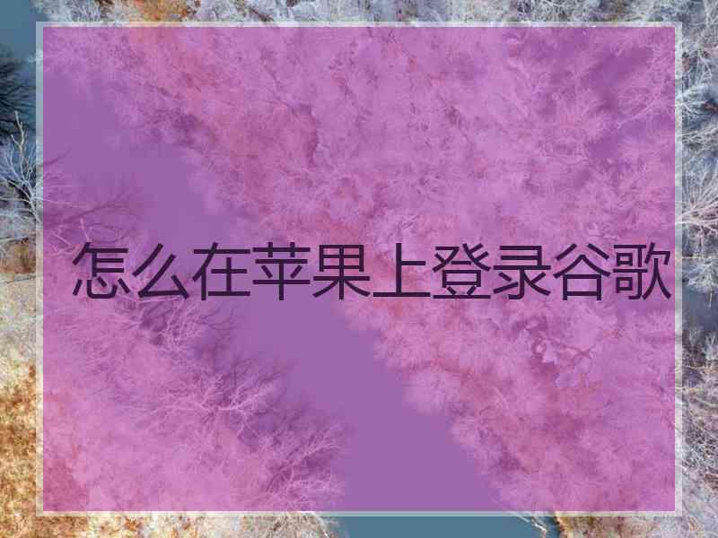 怎么在苹果上登录谷歌