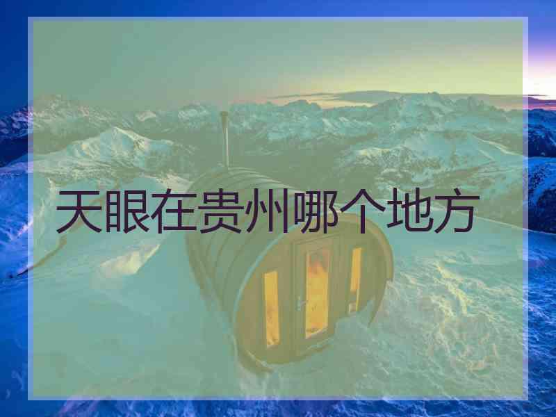 天眼在贵州哪个地方