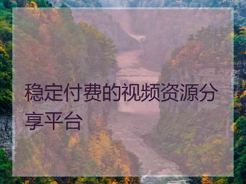 稳定付费的视频资源分享平台
