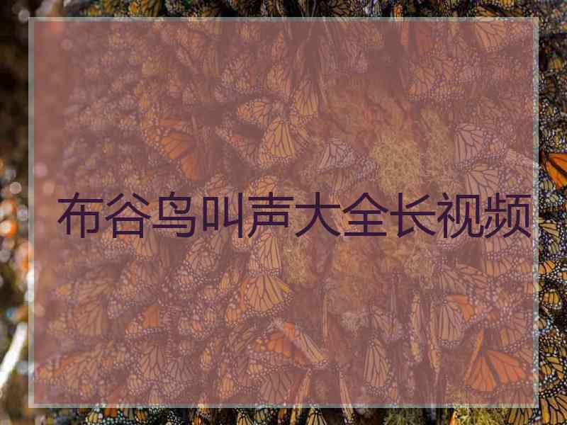 布谷鸟叫声大全长视频