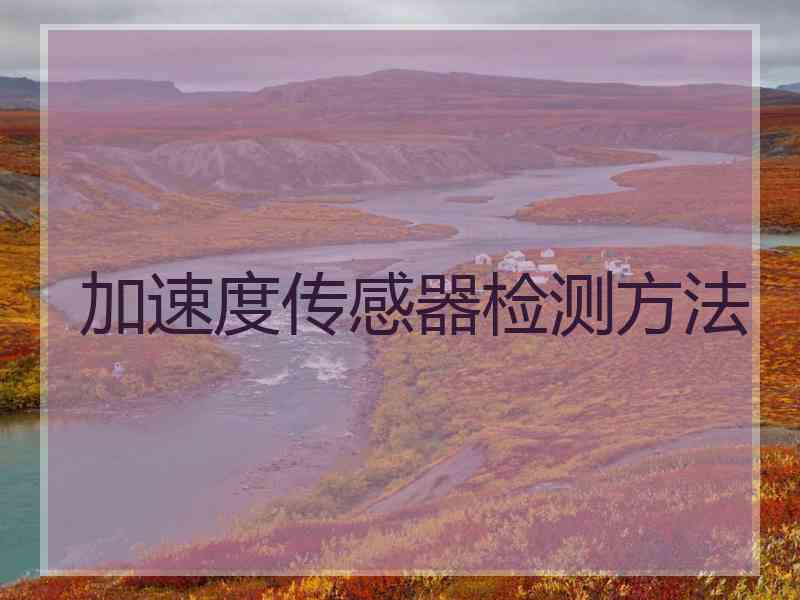 加速度传感器检测方法