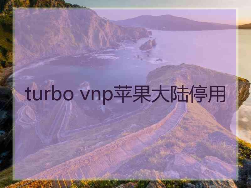 turbo vnp苹果大陆停用