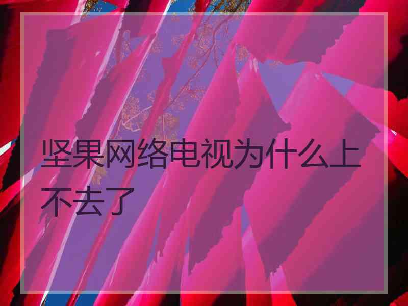 坚果网络电视为什么上不去了