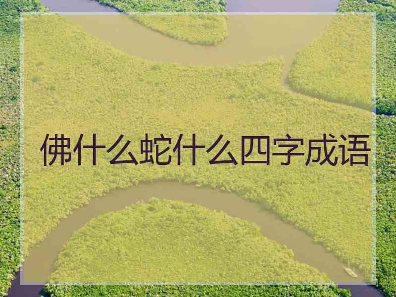 佛什么蛇什么四字成语