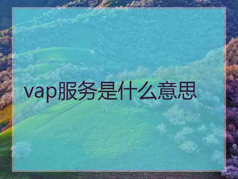 vap服务是什么意思