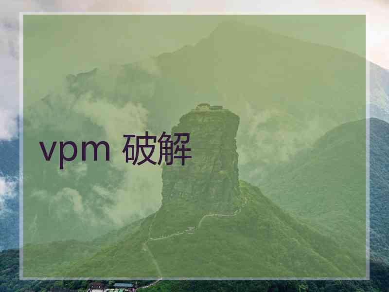 vpm 破解