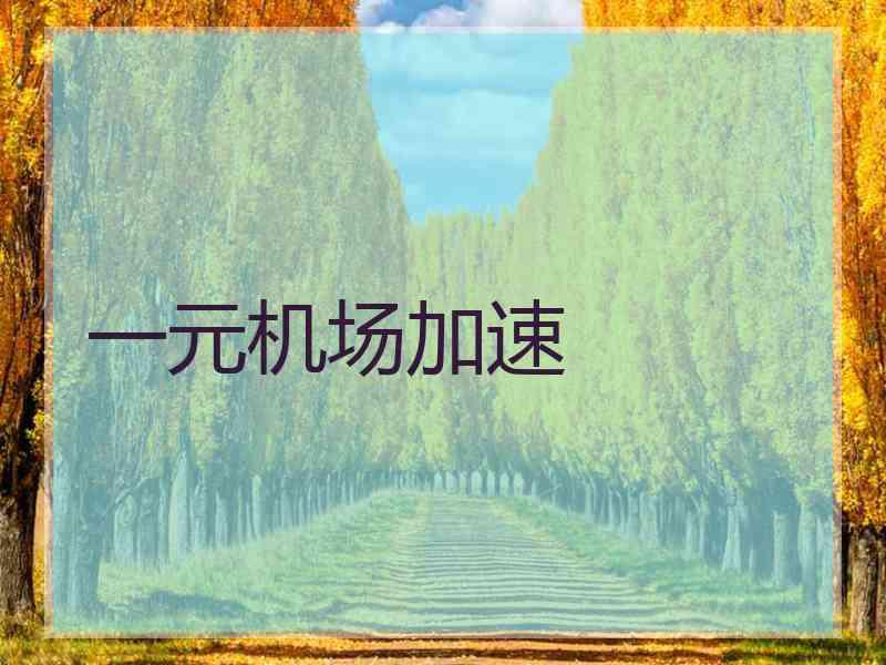 一元机场加速