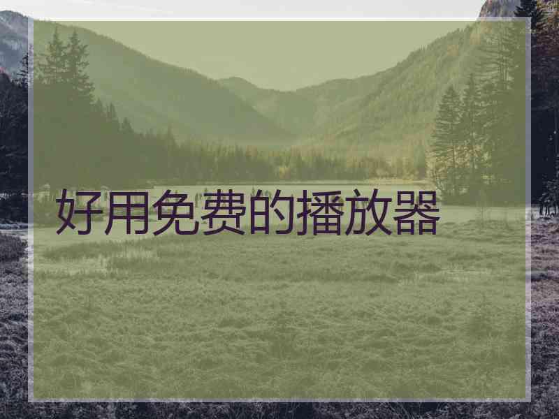 好用免费的播放器