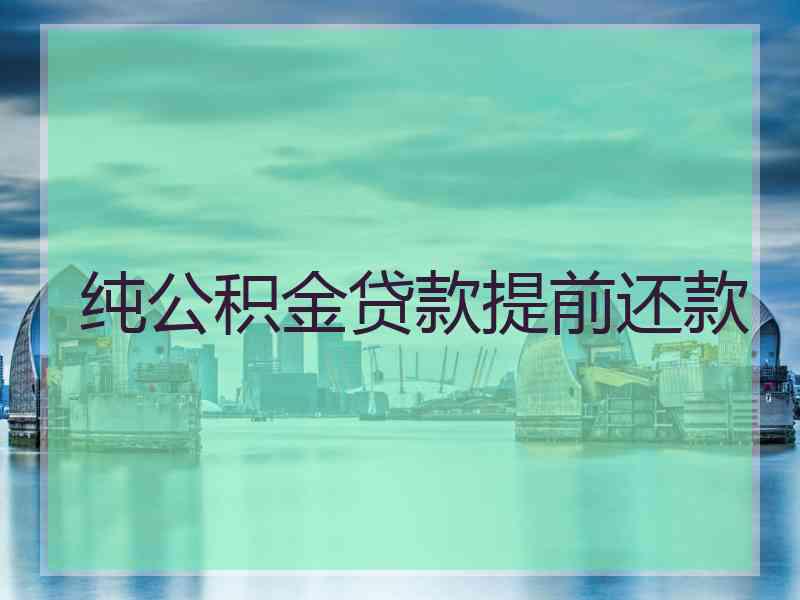 纯公积金贷款提前还款