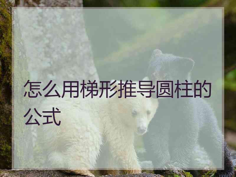 怎么用梯形推导圆柱的公式
