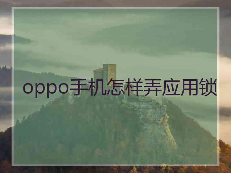 oppo手机怎样弄应用锁