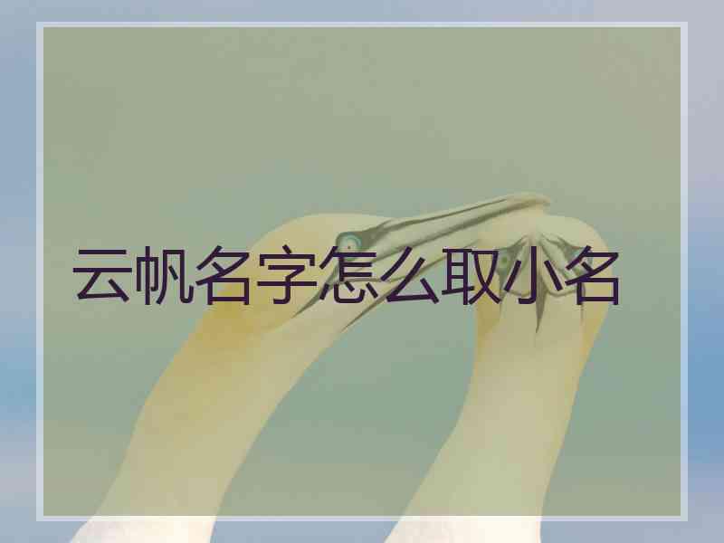 云帆名字怎么取小名